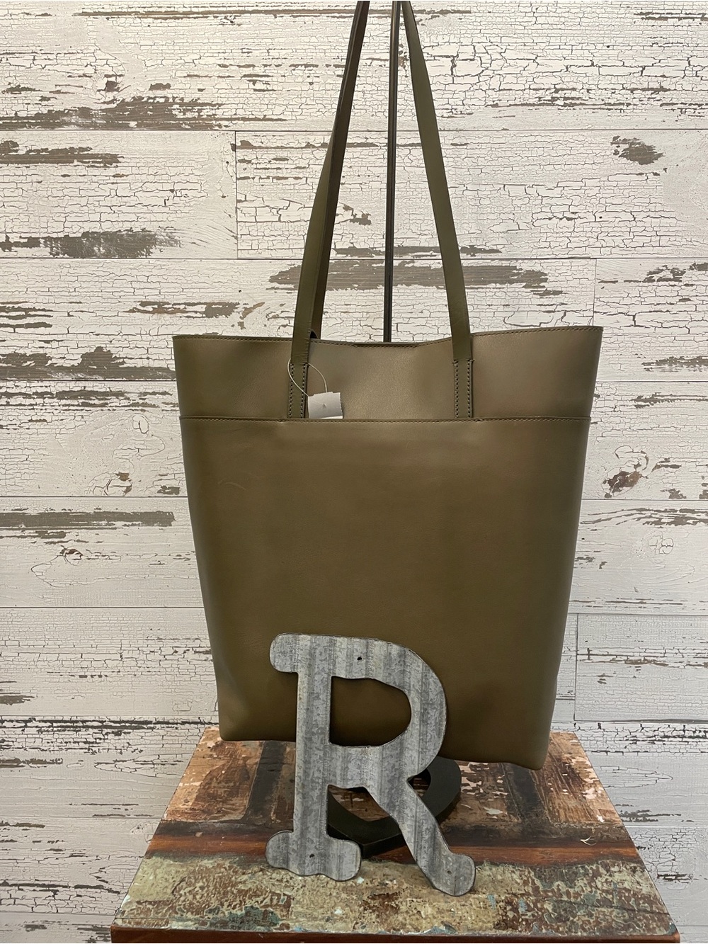 Madewell New Olive Leather Tote